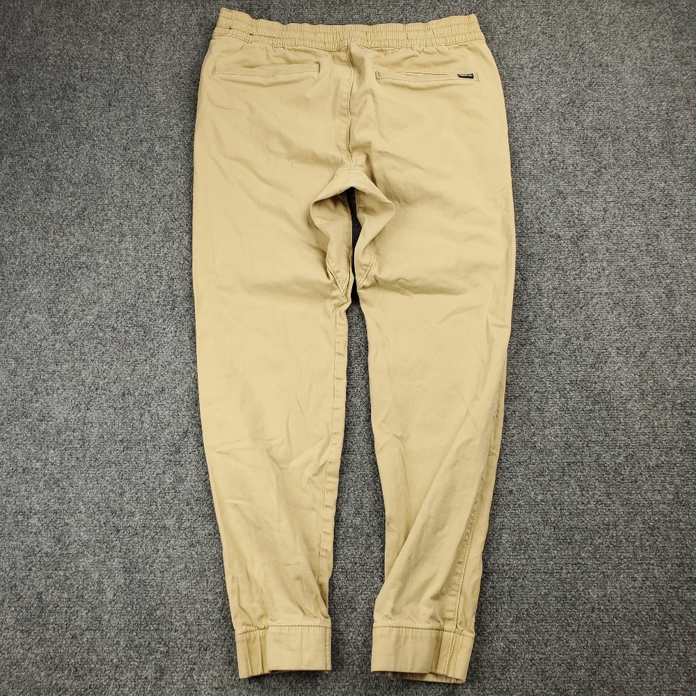 Hollister Skinny Jogger Pants Mens Medium Advanced Stretch Khaki Beige Cuffed - Picture 2 of 8